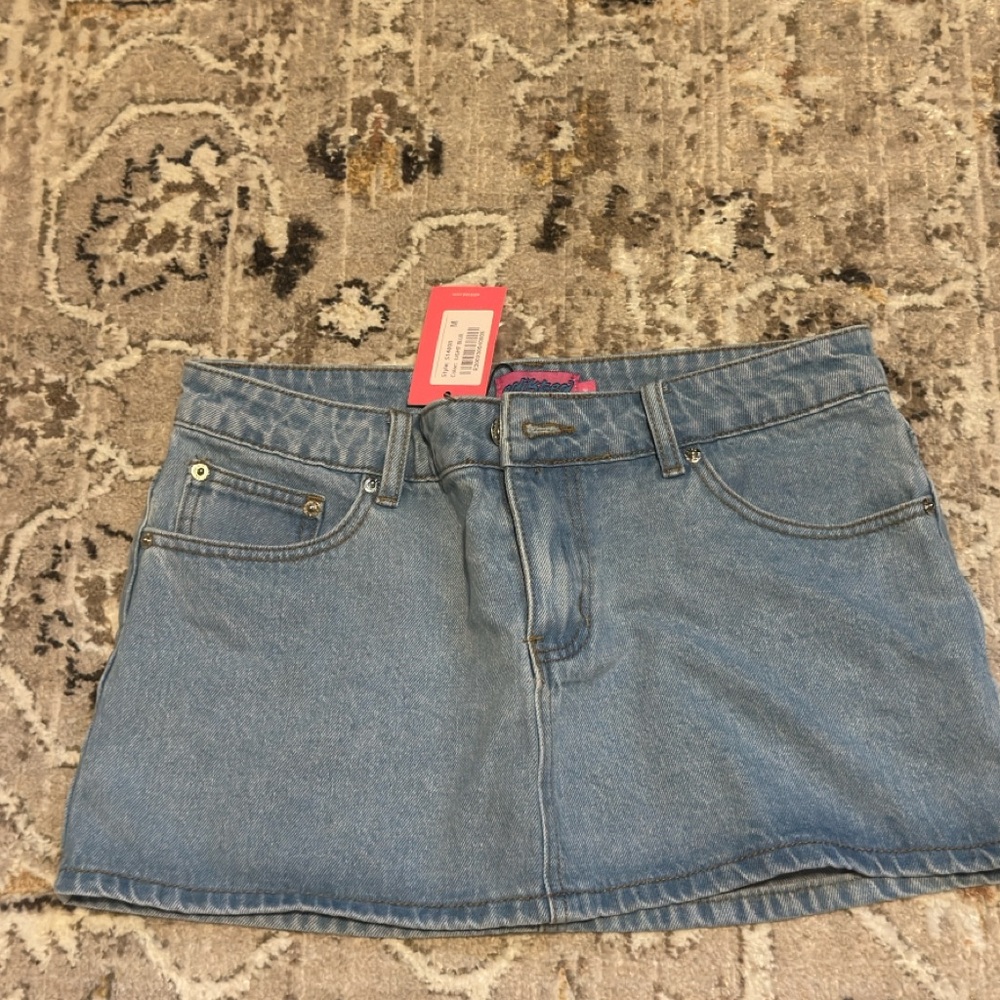 Edikted Blue A-Line Mini Skirt Casual